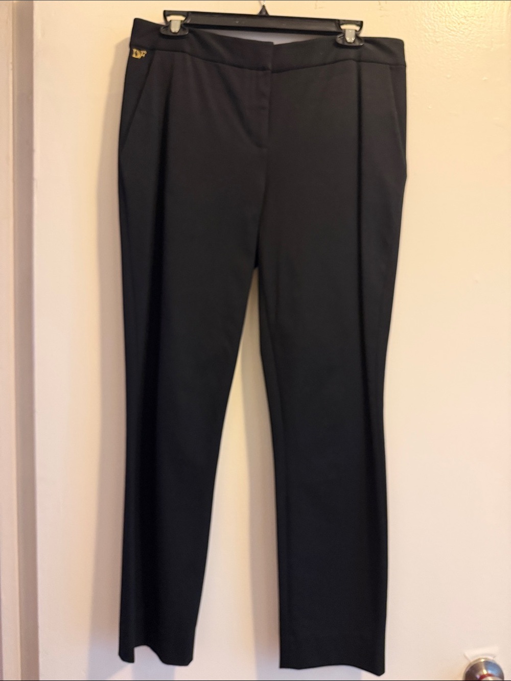 Diane Von Furstenberg Black Straight-Leg Dress Trousers